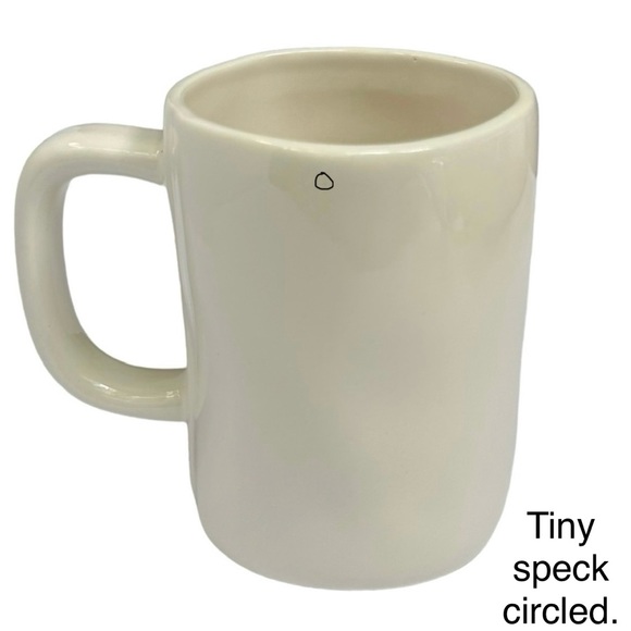 Rae Dunn MINE YOURS Mug Set White Red Large Letters Dimples NWT NIB OG 2017 - Picture 15 of 17